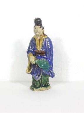 Antique Handmade Folk Art Chinese Clay Figurine Mudman for Miniature or Bonsai
